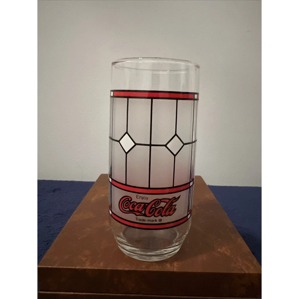 VINTAGE COCA COLA‎ GLASS FROST TIFFANY STYLE WINDOW PANE STAINED 6